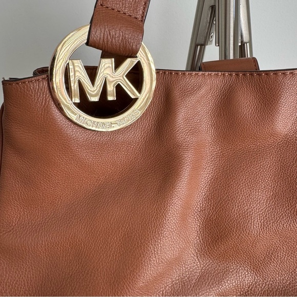 Michael Kors Brown / Cognac Pebbled Leather Shoulder Bag - Picture 2 of 7